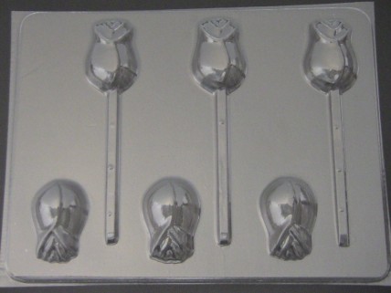 509 Rosebud 3D Chocolate Candy Lollipop Mold